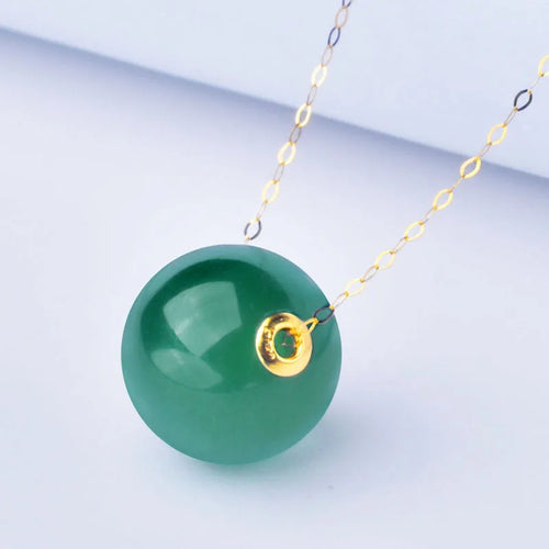 18K Gold Agate Pendant Necklace