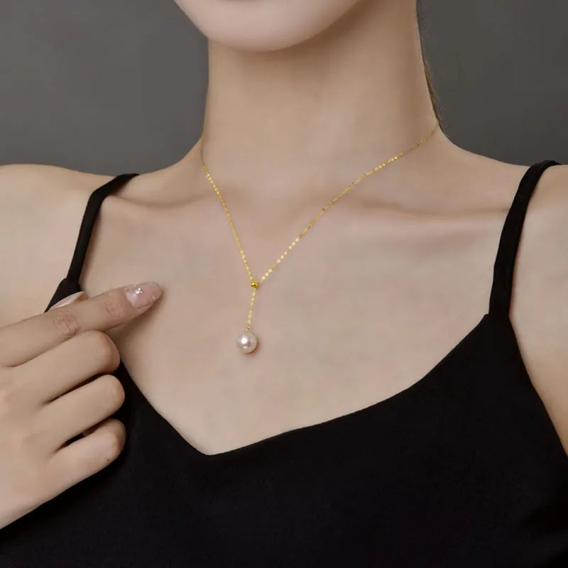 Natural Freshwater Pearl  18k Gold  Choker