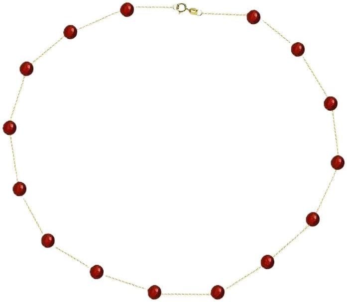 18K gold necklace, high-end jewelry, natural red agate