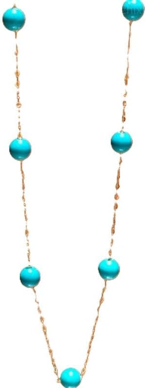 18K gold natural turquoise necklace pendant