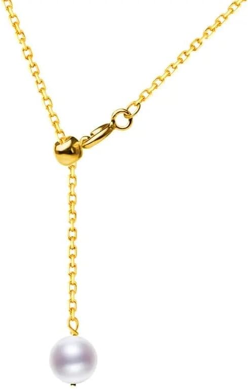 Natural freshwater pearl, gold-plated necklace pendant