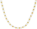 Natural Freshwater Pearl S925 Silver Gold Plated Beads Strand Chain Necklace For Women