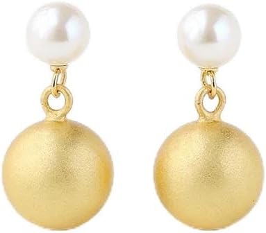 Minimalist 925 Sterling Silver Freshwater Pearl 18K Gold Plated Earring
