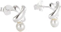 925 Sterling Silver X Cross Pearl Stud Earrings
