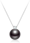 18K Gold11-12mm Natural Black Tahitian Necklace