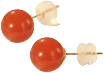 Natural red agate Real 18K Gold earrings
