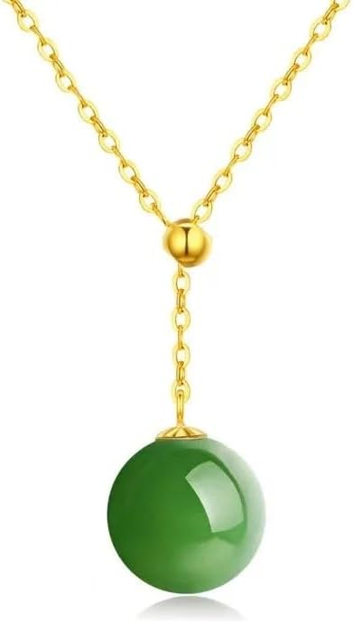 Chalcedony 18K Gold Pendant Necklace