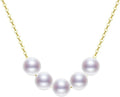 Natural Freshwater Pearl and 18 K Gold Smile Necklace