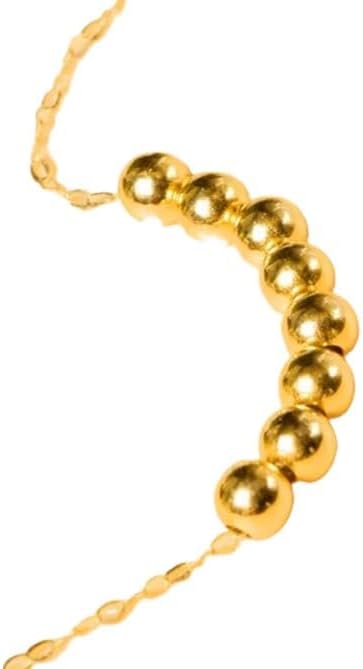 Pure 18K Gold Necklace Pendant AU750 Small Gold Balls 2.5 mm