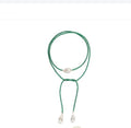 Natural Freshwater Pearl Green Agate Sweater Necklace 120cm for Women