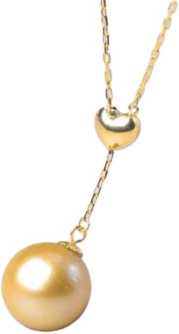18K Gold Natural Seawater Pearl Pendant Necklace