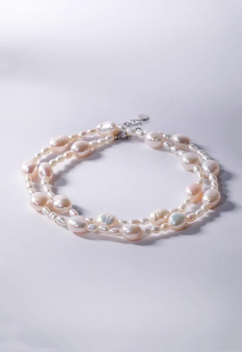 Natural Freshwater Baroque Pearl Necklace for Women, Multi-Strand, Personalized Fashion Boutique Jewelry