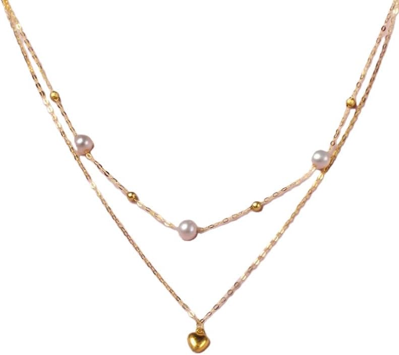 18K Yellow Gold au750 Natural Freshwater Pearl Necklace Pendant