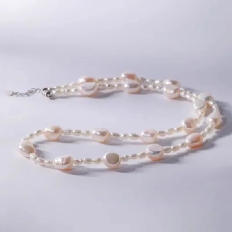 Natural Freshwater Baroque Pearl Necklace for Women, Multi-Strand, Personalized Fashion Boutique Jewelry
