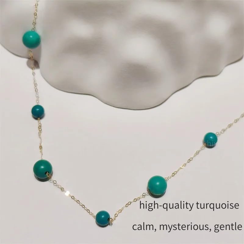 Natural Turquoise 18K yellow gold Necklace