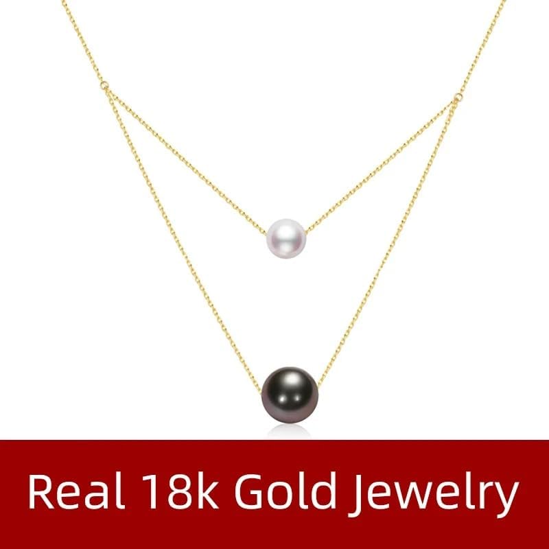 18K Gold Tahitian Pearl Pendant Necklace