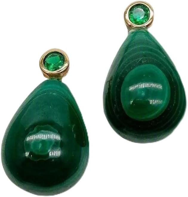 925 Silver Malachite Lapis Lazuli Agate Long Dangle Drop Earrings | Geometric Design, Colored Stone, Women's Fashion, Sterling Silver, Drop Style