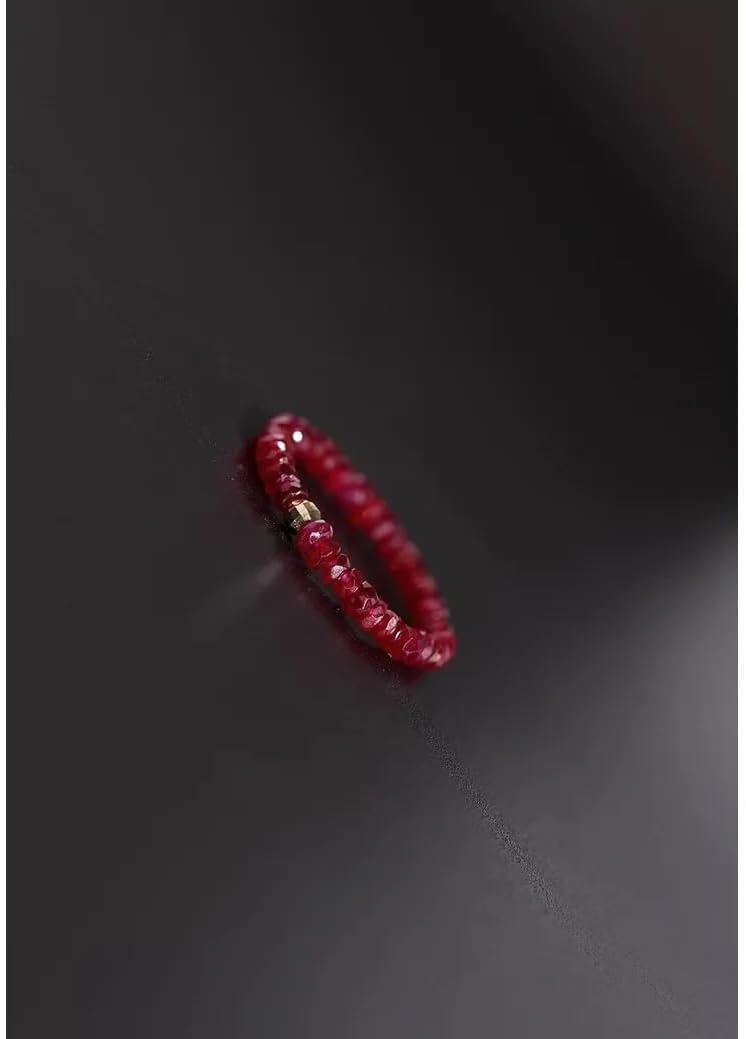 Natural Ruby 18K Gold Adjustable Ring Simple Fashion Jewelry
