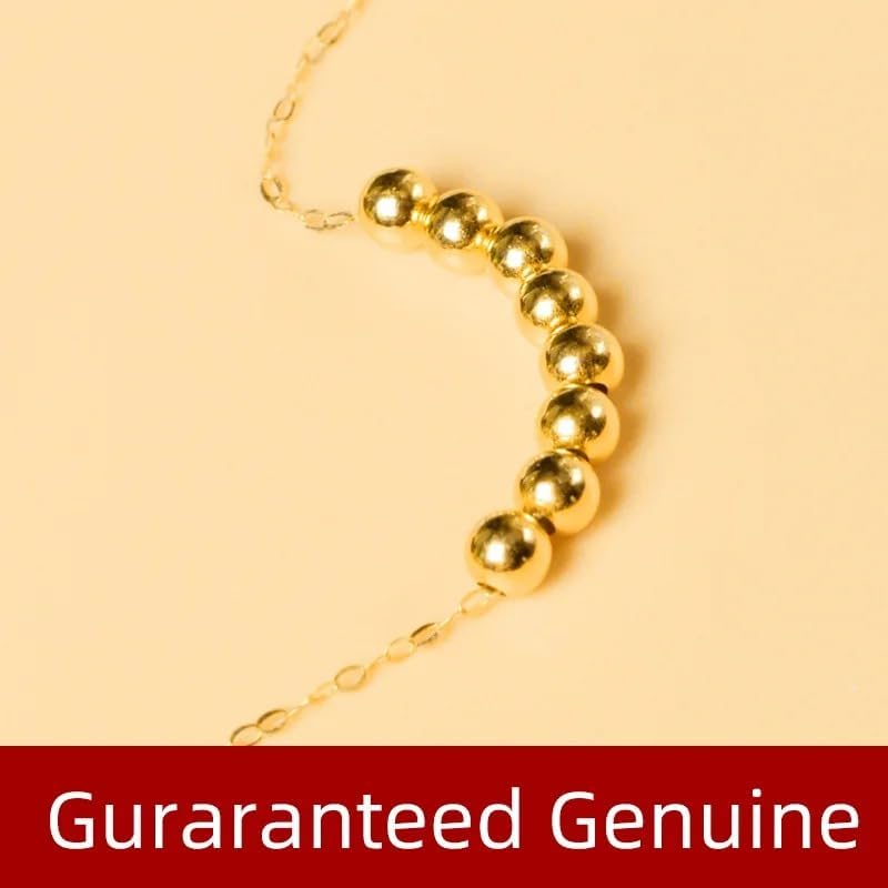 Pure 18K Gold Necklace Pendant AU750 Small Gold Balls 2.5 mm