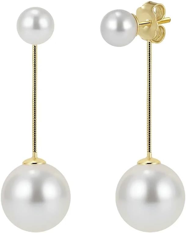 925 Sterling Silver Double Shell Pearl Stud Earrings for Women