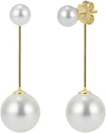 925 Sterling Silver Double Shell Pearl Stud Earrings for Women