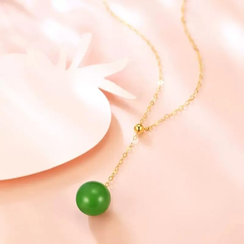 Chalcedony 18K Gold Pendant Necklace