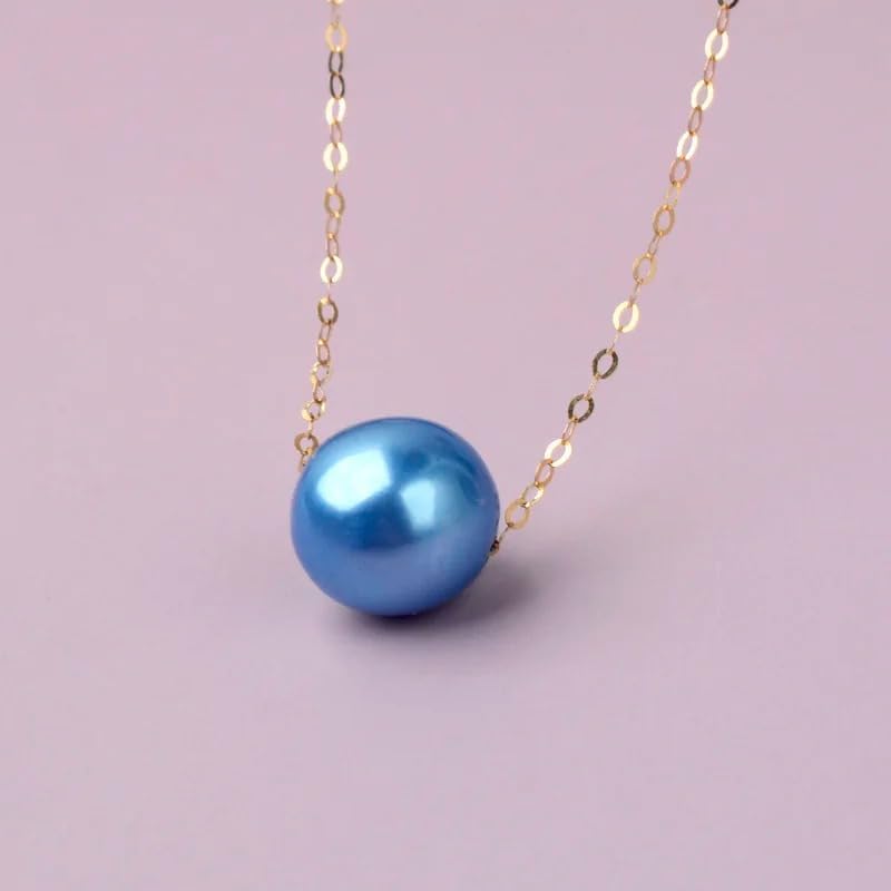 Natural freshwater round pearl 18K Gold Pendant