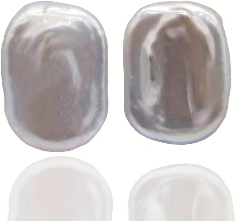 Natural Baroque Pearl Stud Earrings, White Rectangular Shape, Fashion Jewelry for Women
