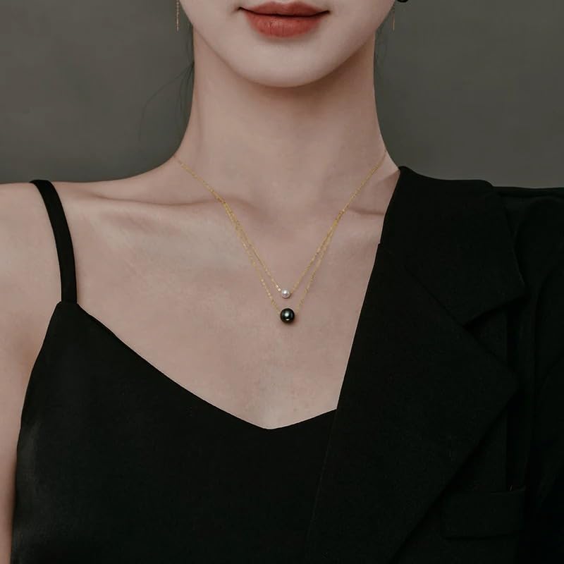 18K Gold Tahitian Pearl Pendant Necklace