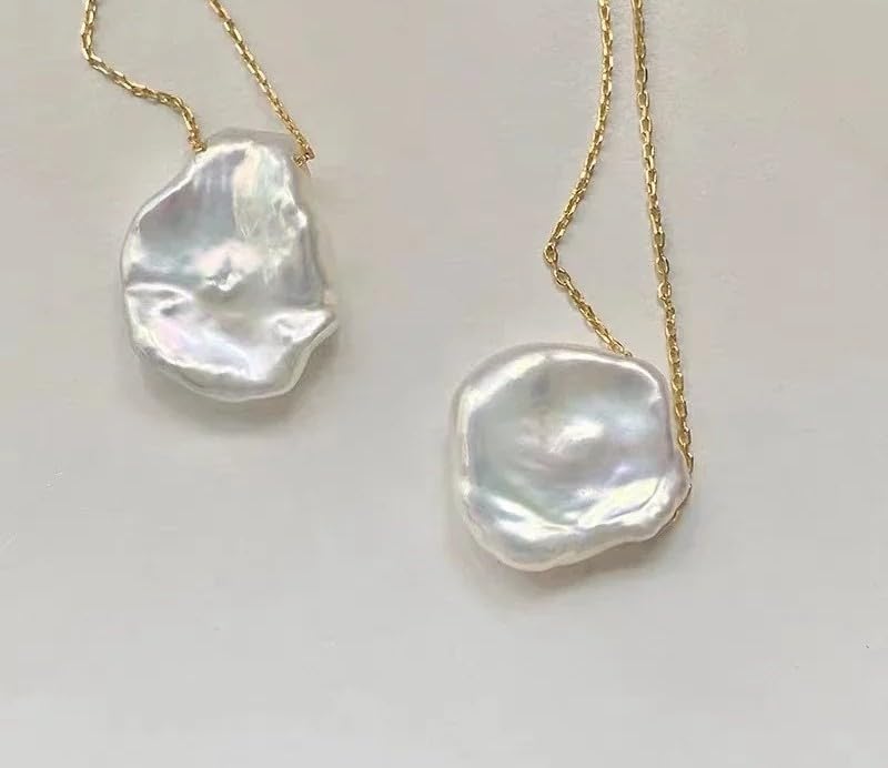 Baroque Pearl with S925 Sterling Silver Pendant Necklace Chain