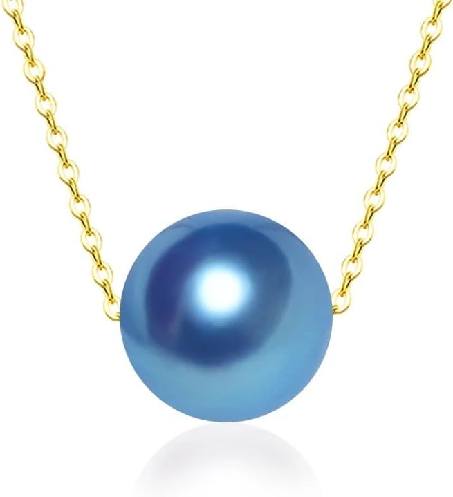 Natural freshwater round pearl 18K Gold Pendant