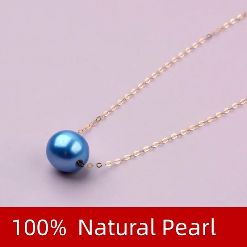Natural freshwater round pearl 18K Gold Pendant