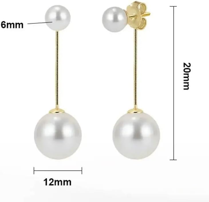 925 Sterling Silver Double Shell Pearl Stud Earrings for Women