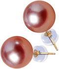 Natural Freshwater Pearl 8K Gold Stud Earrings