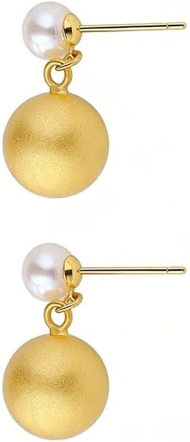 Minimalist 925 Sterling Silver Freshwater Pearl 18K Gold Plated Earring