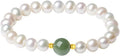 Freshwater Pearl and Hetian Jade Bracelet, Hand-Strung Beads, S925 Silver, Luxury Fashion Gift