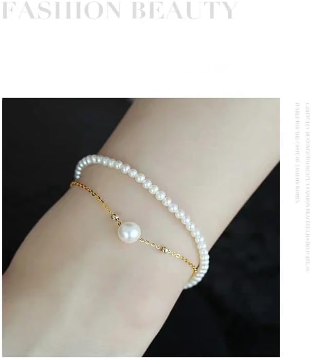 18K Gold Freshwater Pearl Bracelet for Women
