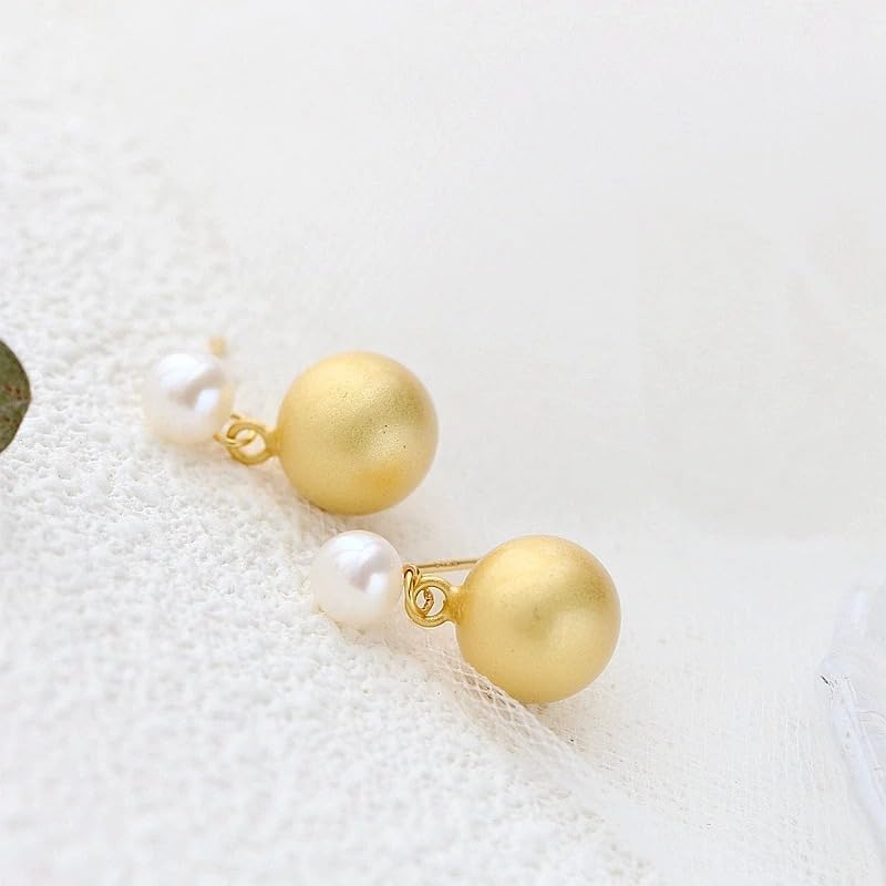 Minimalist 925 Sterling Silver Freshwater Pearl 18K Gold Plated Earring