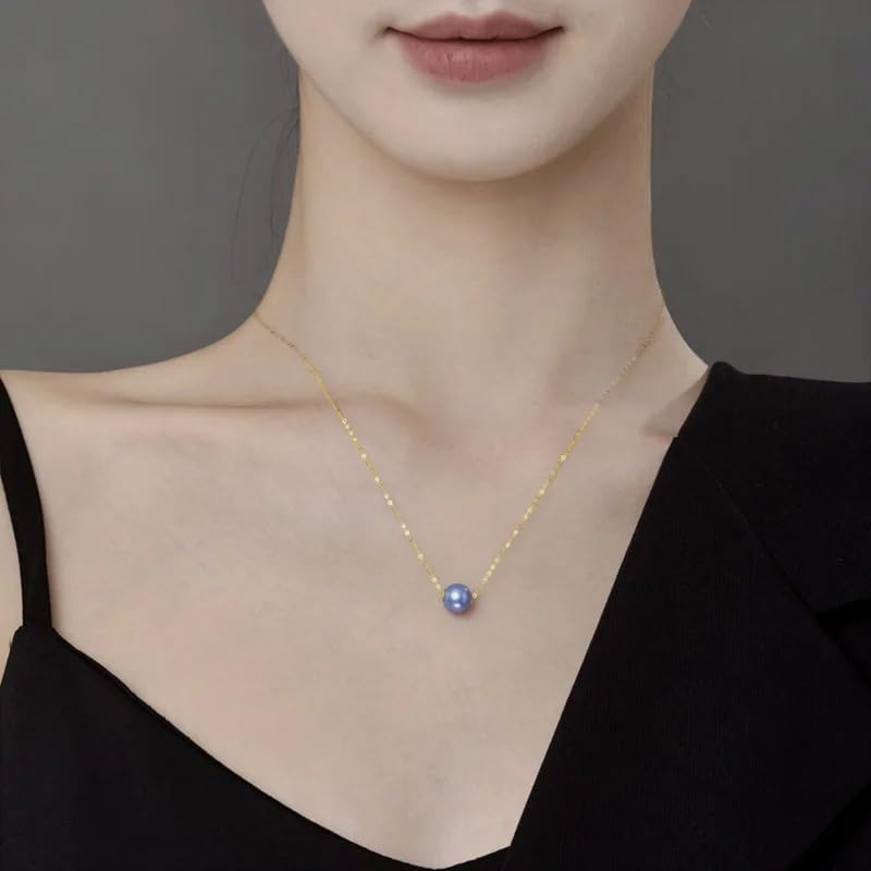 Natural freshwater round pearl 18K Gold Pendant