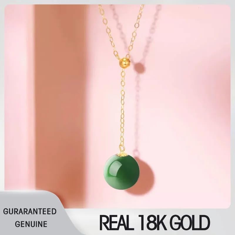 Chalcedony 18K Gold Pendant Necklace