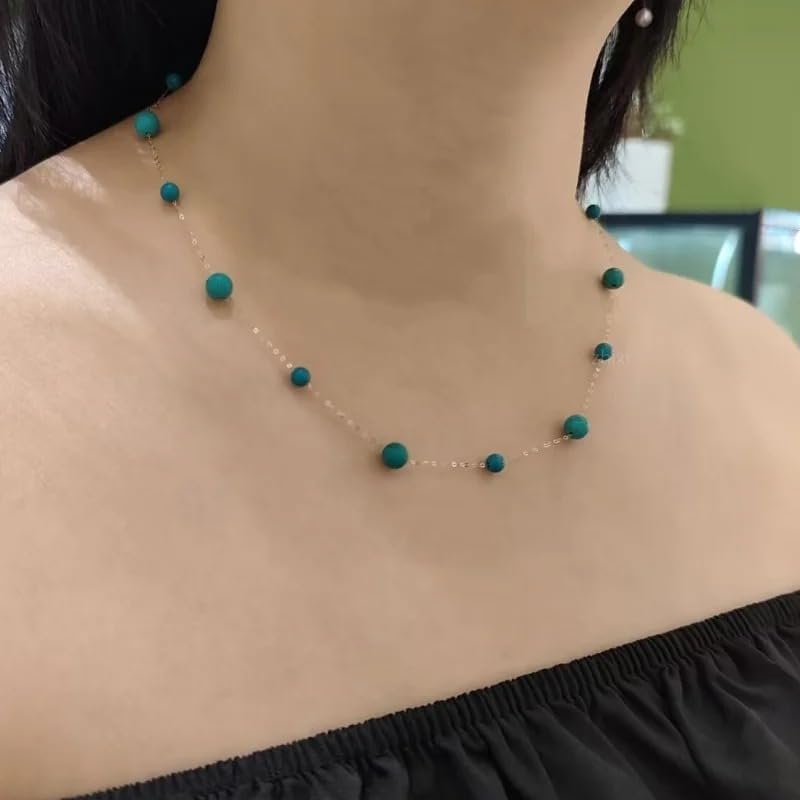 Natural Turquoise 18K yellow gold Necklace