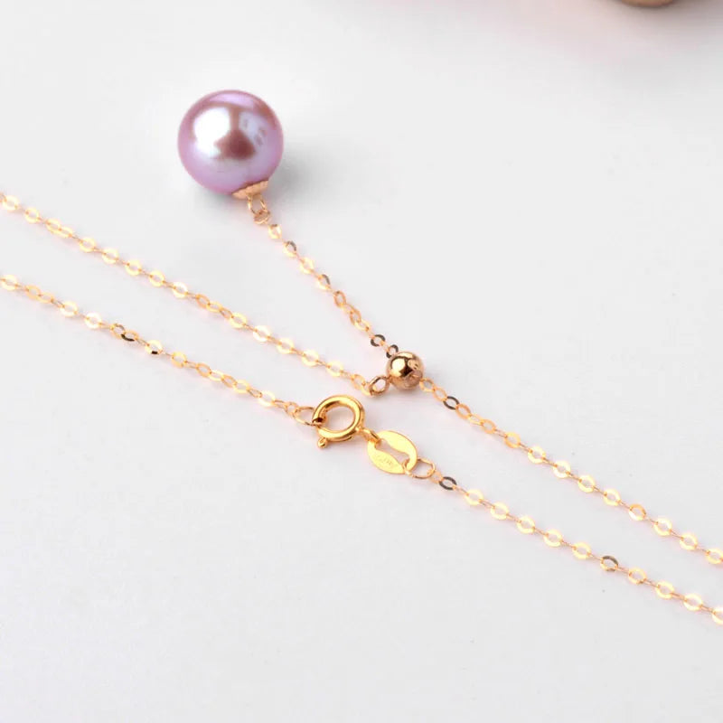 18K Gold Jewelry Natural Freshwater Pearl Pendant Necklace