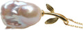 Pure Natural Baroque Pear S925 Sterling Silver Leaf Flower Pendant