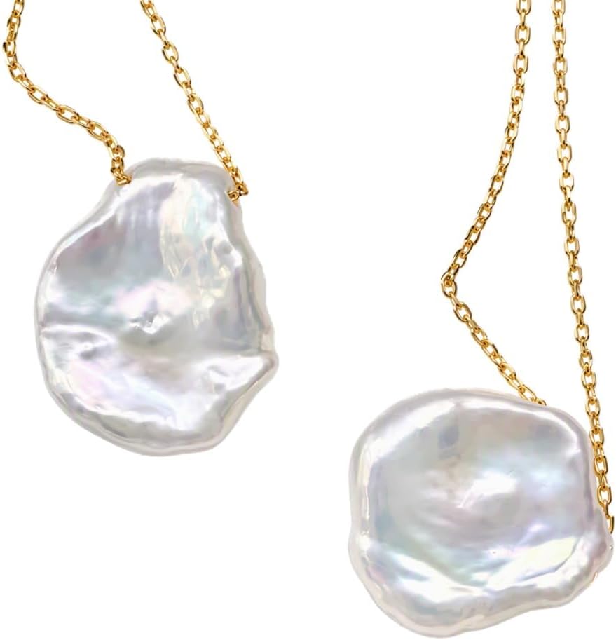 Baroque Pearl with 925 Sterling Silver Pendant Necklace Chain