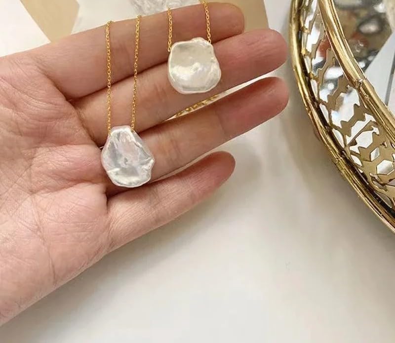 Baroque Pearl with S925 Sterling Silver Pendant Necklace Chain