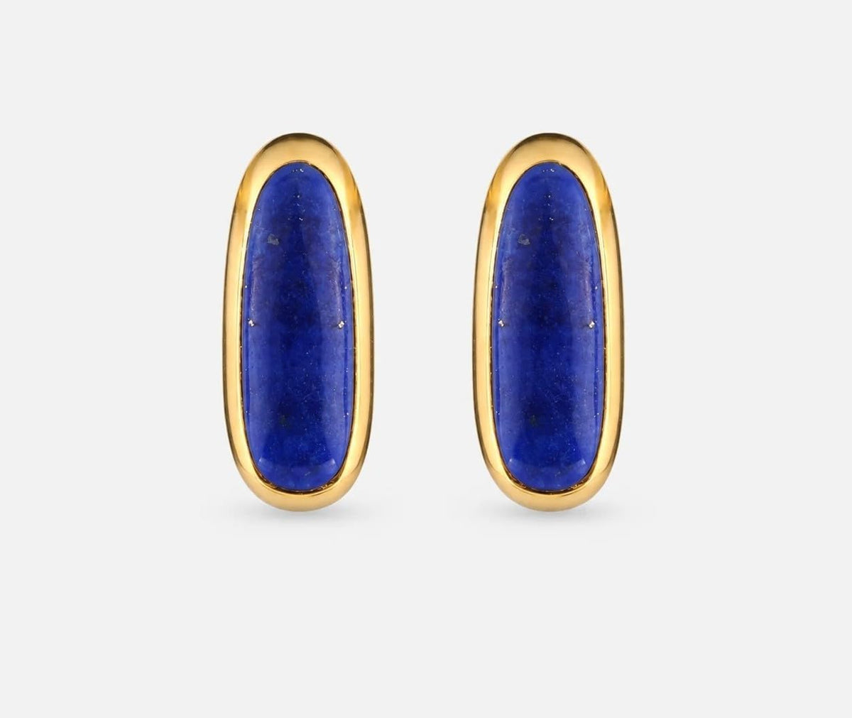 925 Silver Lapis Lazuli Bar Gold Plated Stud Earrings or Women