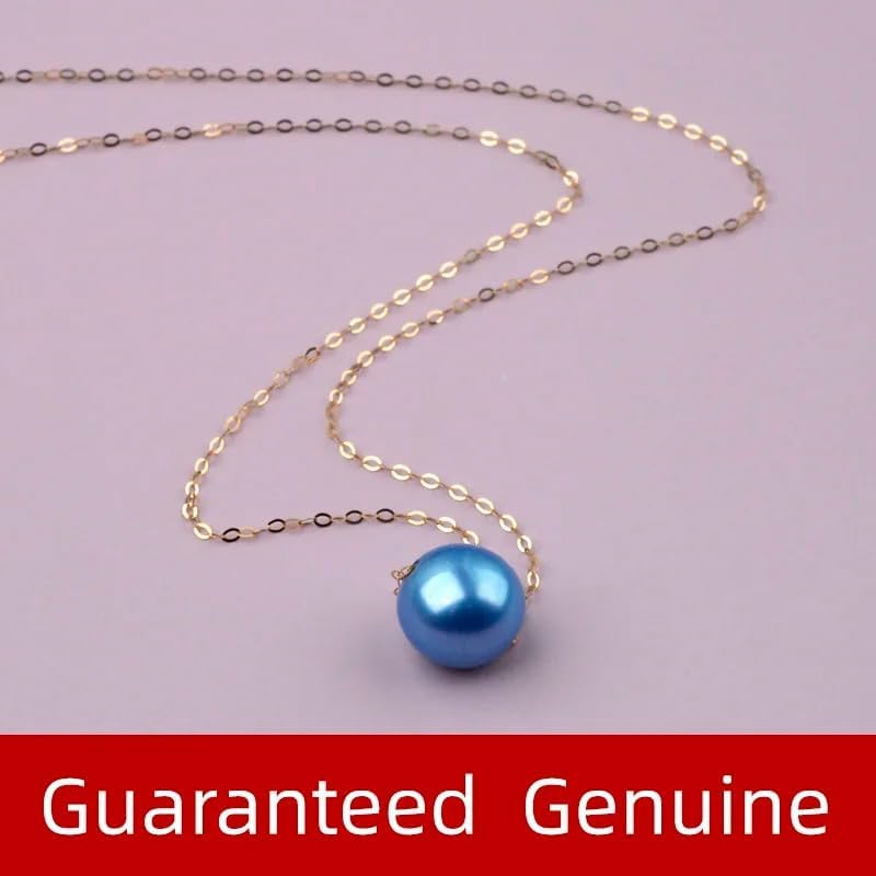 Natural freshwater round pearl 18K Gold Pendant