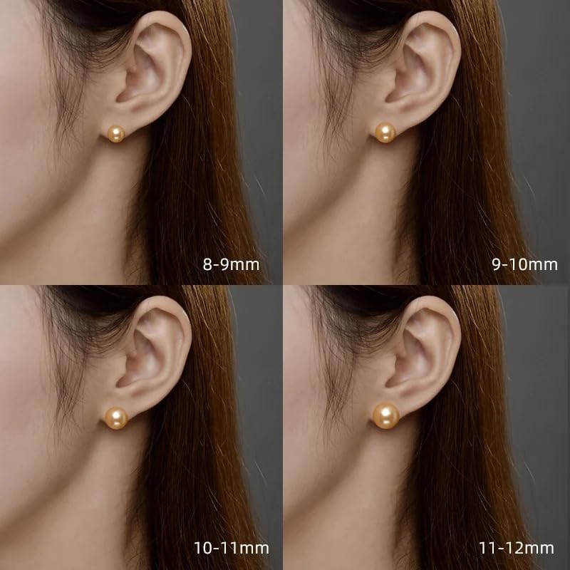 10-11mm Natural Round Southsea Pearl Stud Earrings