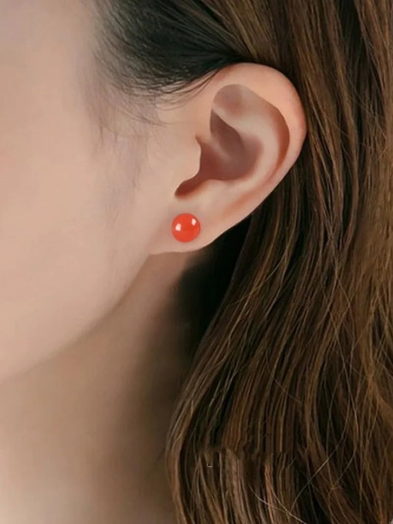 Natural red agate Real 18K Gold earrings