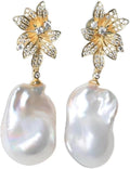Irregular Baroque Pearl Sterling Silver Earrings
